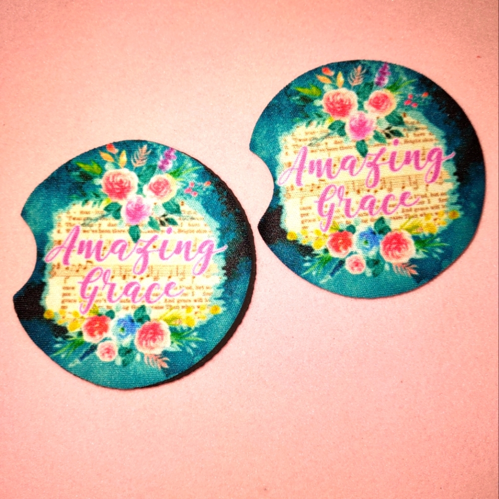 Amazing Grace Neoprene Car Coasters